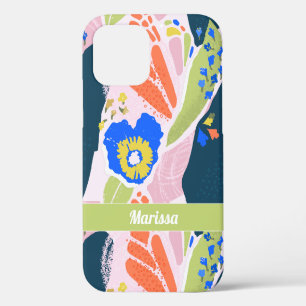Funda Para iPhone 12 Pro Bonito Resumen Patrón floral Naranja verde azul