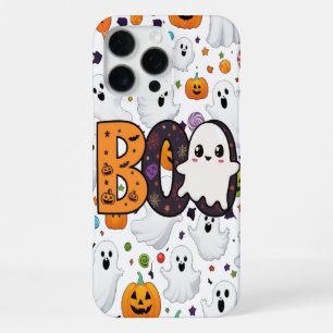 Funda Para iPhone 16 Pro Max . Boo Fantasma Tipografía Diversión Halloween