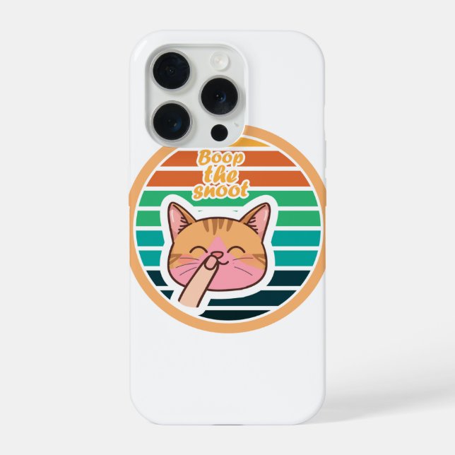 Funda Para iPhone Boop The Snoot Retro Sunset Cat Meme (Reverso )