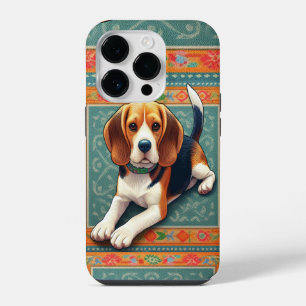 Funda Para iPhone 14 Pro Borde de color beagle 3D realista y elegante
