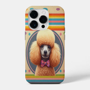Funda Para iPhone 14 Pro Borde de color de caniche realista y elegante