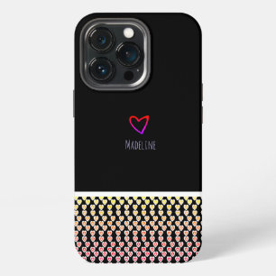 Funda Para iPhone 13 Pro Borde de repetición de patrón de corazón pequeño a