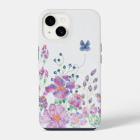 Borde floral y mariposa