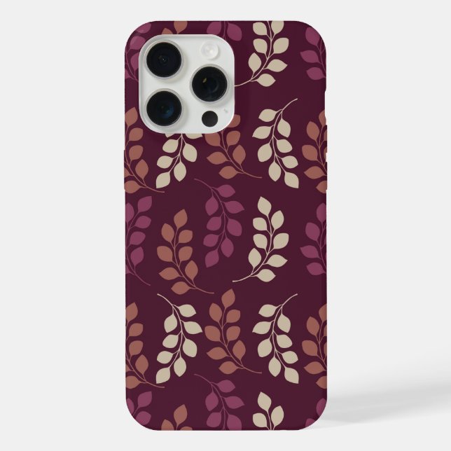 Funda Para iPhone Bordeaux Modern Botanical Japandi (Reverso )