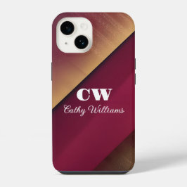 Funda Para iPhone 14 Borgoña y fondo de oro