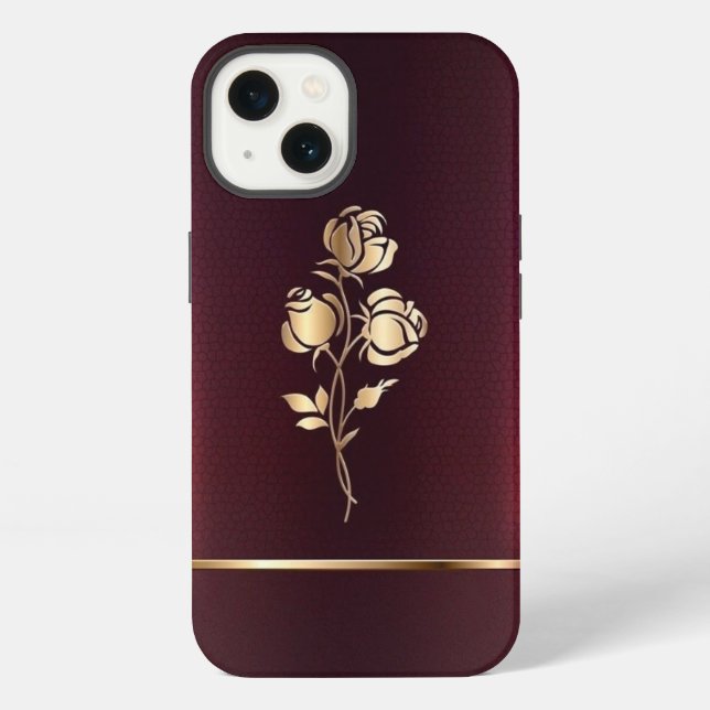 Funda Para iPhone Borgoña y Oro   (Reverso )