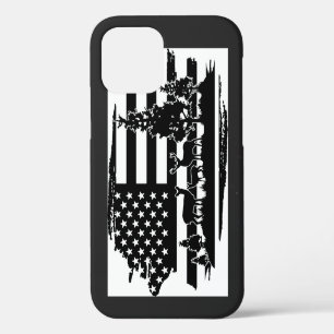 Funda Para iPhone 12 Pro *~* Bosque Ciervos Pinos Moderno Bandera Americana