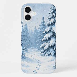 Funda Para iPhone 16 Plus Bosque cubierto de nieve