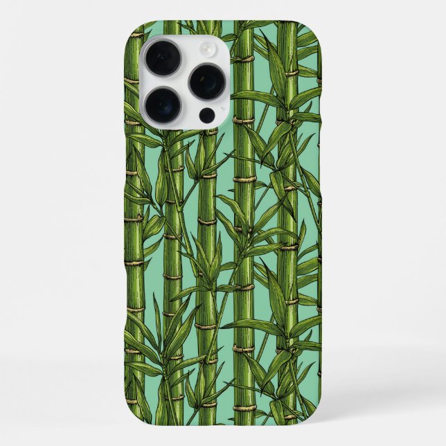 Funda Para iPhone Bosque de bambú en azul claro (Reverso )