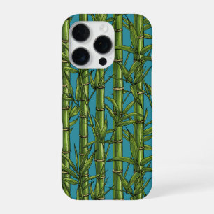 Funda Para iPhone 16 Pro Bosque de bambú sobre azul