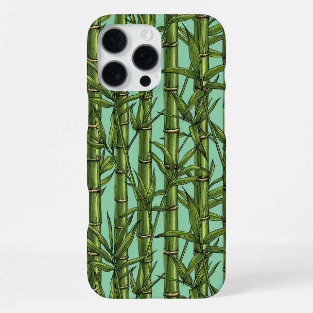 Funda Para iPhone Bosque de bambú sobre azul claro (Reverso )
