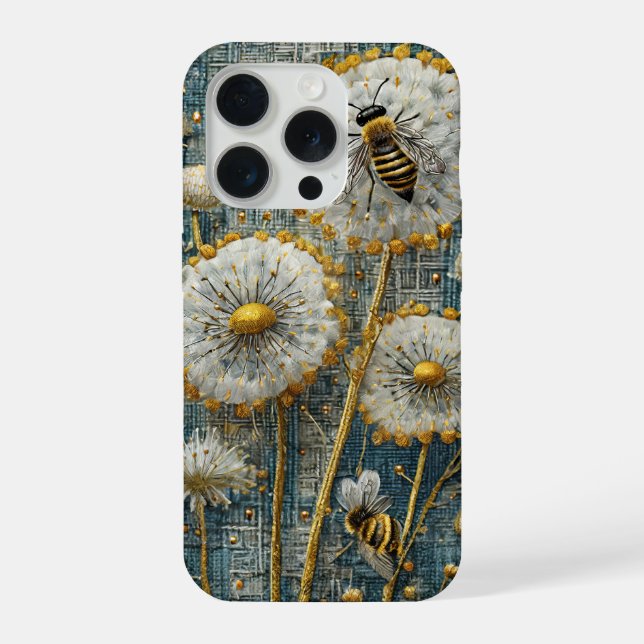 Funda Para iPhone Bosque de Dientes de León Abejas Ocupadas (Reverso )