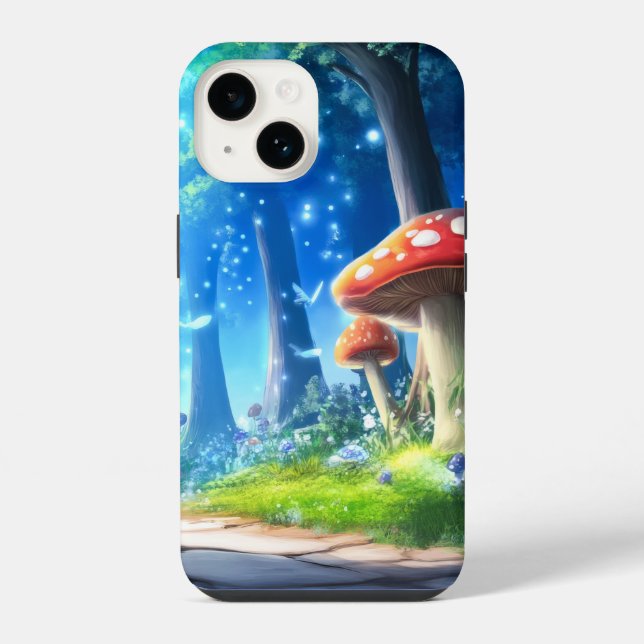 Funda Para iPhone Bosque de hongos (Reverso )
