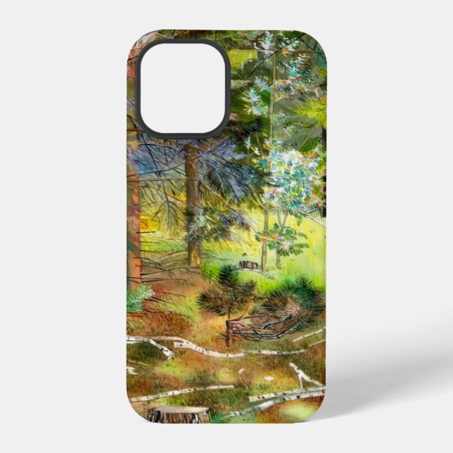 Funda Para iPhone Bosque de pino (Reverso )