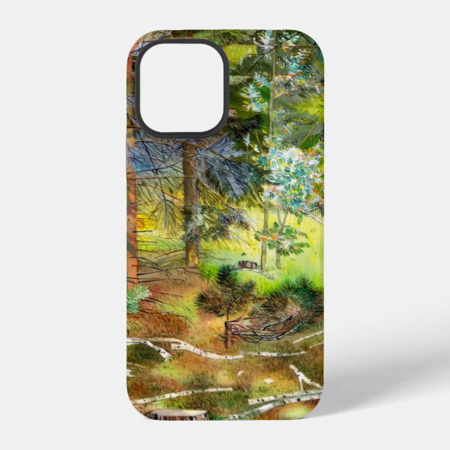 Funda Para iPhone Bosque de pinos (Reverso )