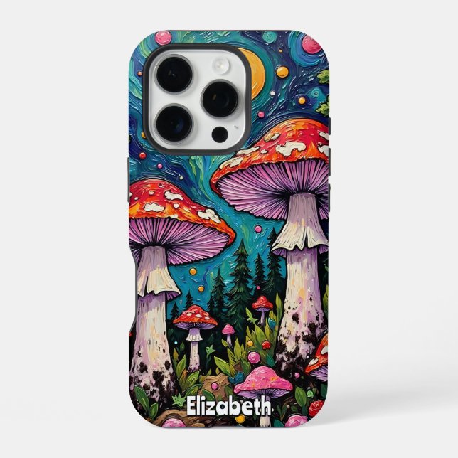 Funda Para iPhone Bosque Mágico de Hongos (Reverso )