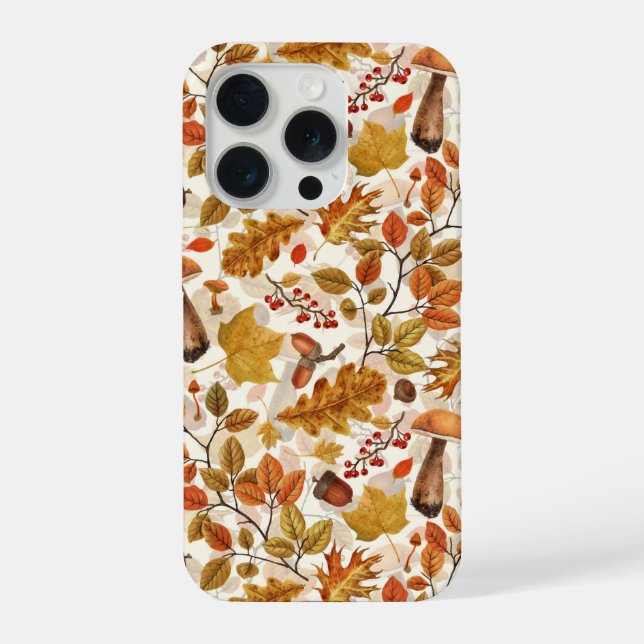 Funda Para iPhone Bosque otoñal sobre blanco deslucido (Reverso )