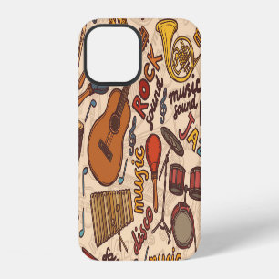 Funda Para iPhone 12 Bosquejo musical: continuo vintage colorido.