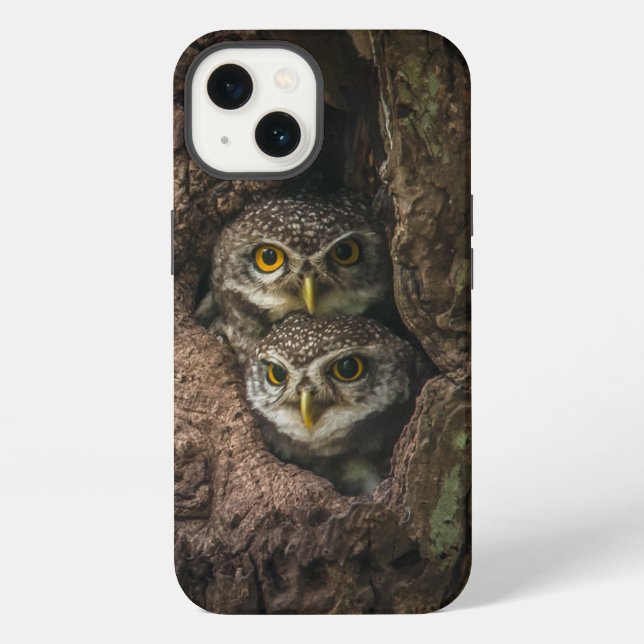 Funda Para iPhone Bosques | Dos búhos mirando (Reverso )