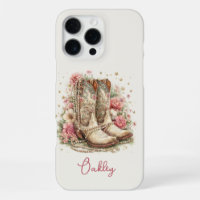 Botas de vaquera elegantes con flores monogramadas