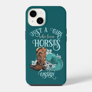 Funda Para iPhone 14 Botas de vaquera sombrero de vaquero Chica Ama los