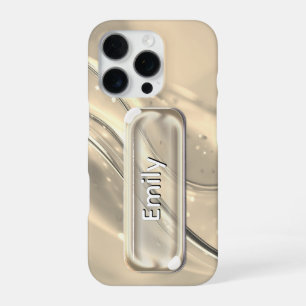 Funda Para iPhone 16 Pro Botón de interfaz de usuario de vidrio de oro rosa
