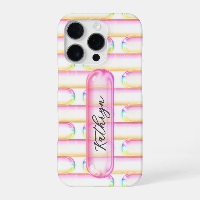 Funda Para iPhone Botón de vidrio en forma de pastilla con interfaz  (Reverso)