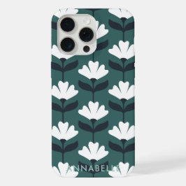 Bottom Monogram Name Sea Green Vintage Flowers