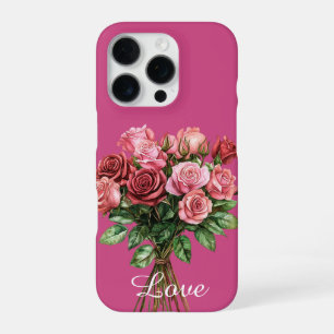 Funda Para iPhone 16 Pro Bouquet de rosas rosadas bonito