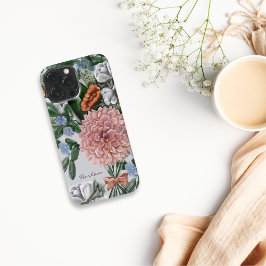 Funda Para iPhone 13 Pro Max Bouquet floral en acuarela con nombre