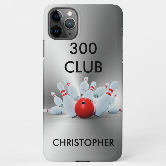 Funda Para iPhone Bowling 300 Club personalizado (Reverso)