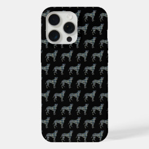 Boxer Dog Cute Silhouette Grid Black