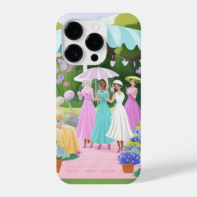 Funda Para iPhone Bridgerton acuarela pintura floral (Reverso )