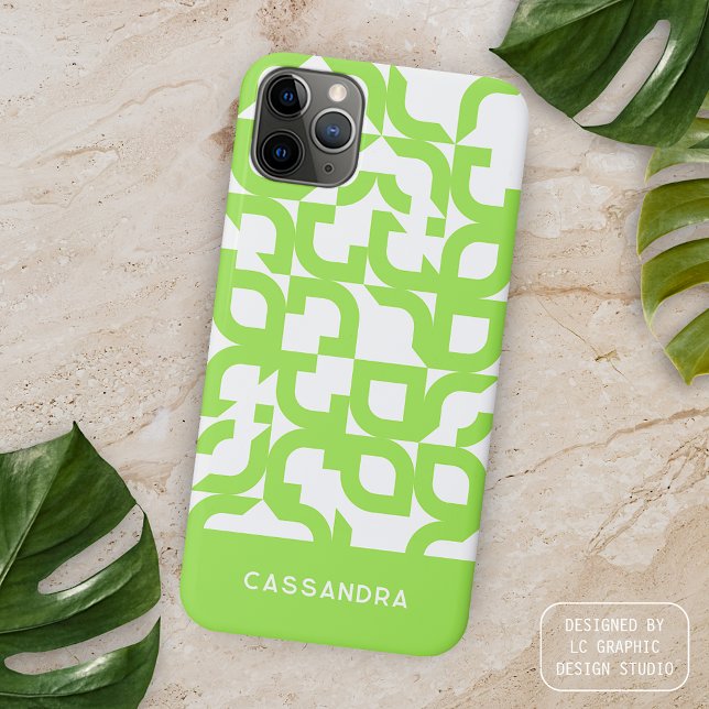 Funda Para iPhone Brillante verano Lime Verde Patrón de arte de medi (Subido por el creador)