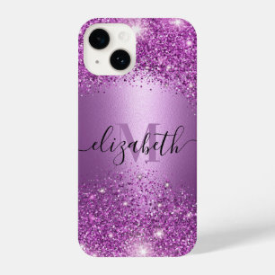 Funda Para iPhone 14 Brillantina violeta