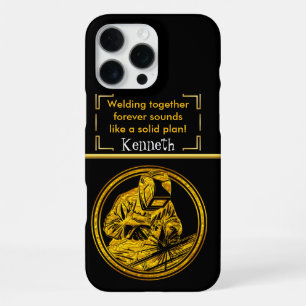 Funda Para iPhone 16 Pro Max Brillo de la metalistería en oro radiante