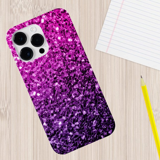 Funda Para iPhone Brillo de ombre rosa púrpura (Subido por el creador)