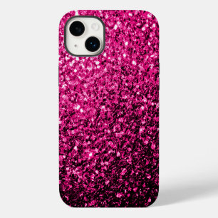Funda Para iPhone 14 Plus Brillo de purpurina falso rosa caliente