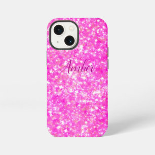 Funda Para iPhone 13 Mini Brillo de purpurina rosa caliente elegante persona