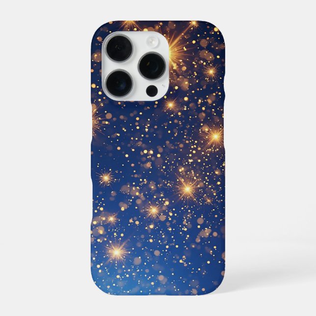Funda Para iPhone Brillo Dorado y Destellos (Reverso)