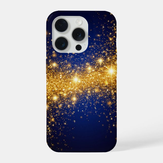 Funda Para iPhone Brillo Dorado y Destellos (Reverso )