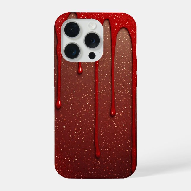 Funda Para iPhone Brillo Goteo Resplandor Carmesí ✨ Lujo Brillo Rojo (Reverso )