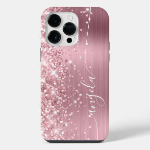 Funda Para iPhone 14 Pro Max Brillo Rosa Claro Firma Glam