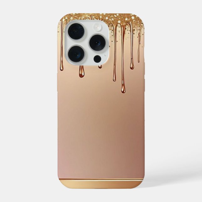 Funda Para iPhone Brillo rosa sobre fondo metálico dorado (Reverso )
