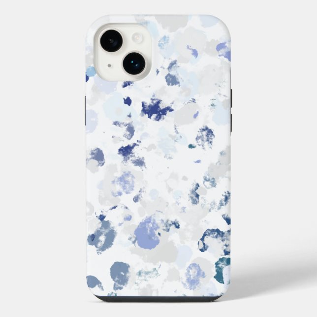 Funda Para iPhone Brillo y salpicaduras azules y grises (Reverso)