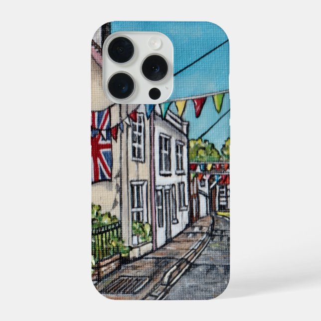 Funda Para iPhone British Bunting Original Acrylic Painting (Reverso )