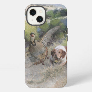 Brittany Spaniel cazando perdiz chucar, Arte 