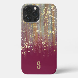 Funda Para iPhone 13 Pro Max Brochas de pincel y puntos de confetti con monogra
