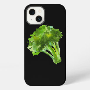 Brócoli vegetal retro vintage gráfico acuarela