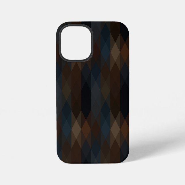 Funda Para iPhone bronce y geométrico azul (Reverso )
